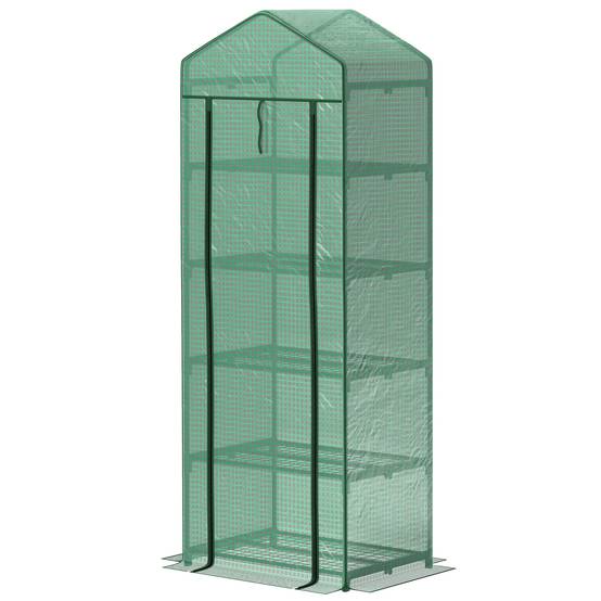 Serre verticale acier jardin terrasse culture plantes 69x49x193cm vert - ComfortXL Outdoor Living - Image 2
