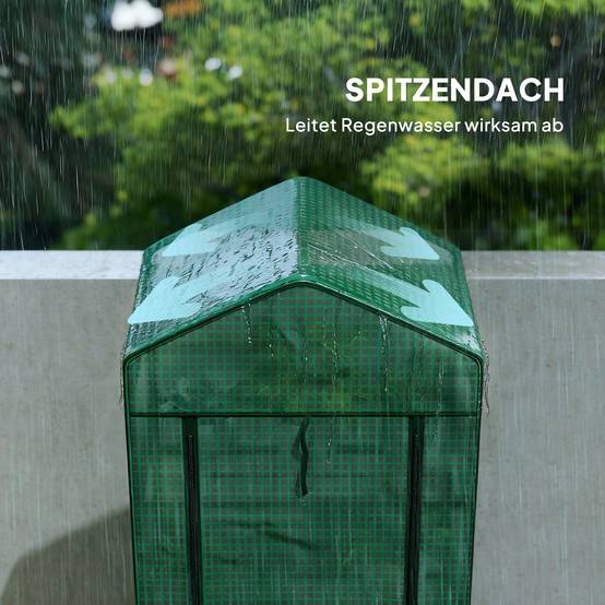 Serre verticale acier jardin terrasse culture plantes 69x49x193cm vert - ComfortXL Outdoor Living - Image 10