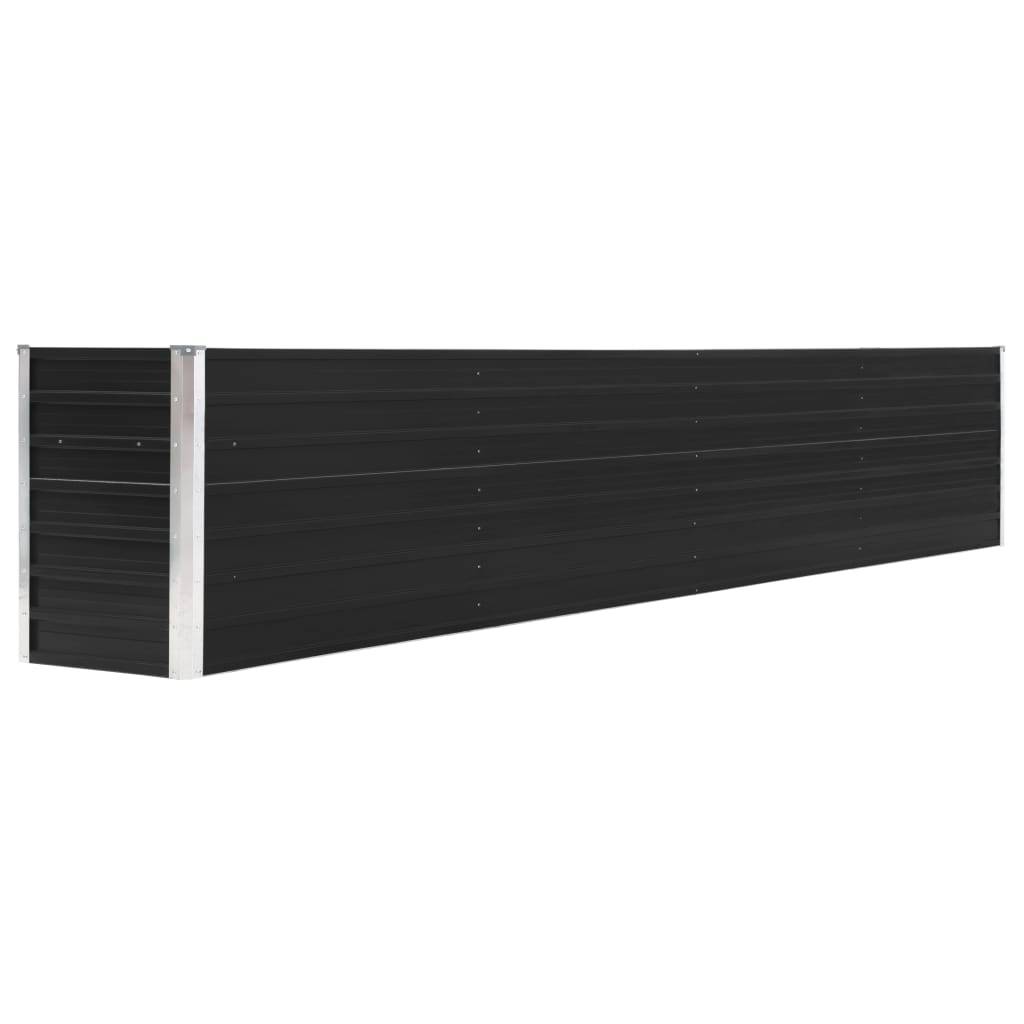 Jardinière lit surélevé plantes fleurs jardin acier galvanisé 320 x 40 x 45 cm anthracite - Image 1