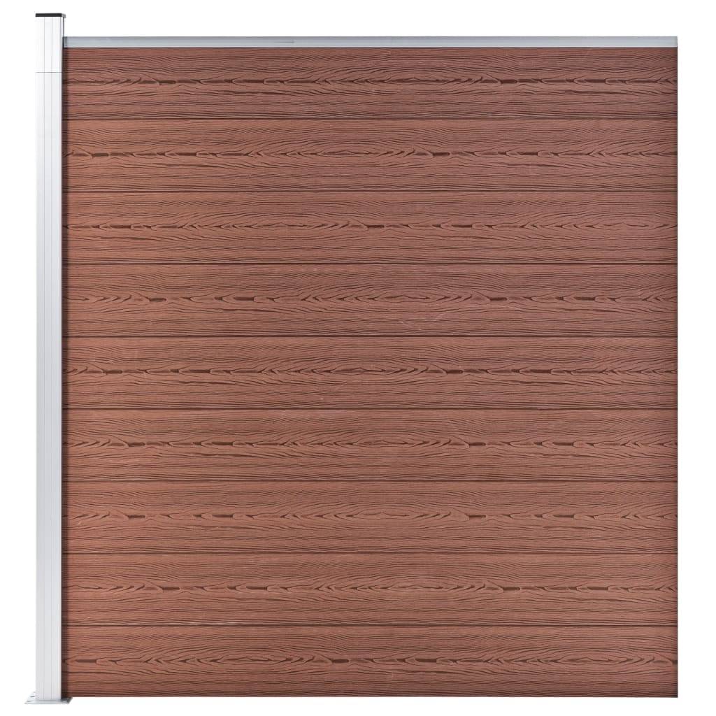 Clôture WPC 2 Carré + 1 Incliné Marron 446 x 186 cm - PANGIVO - Image 5