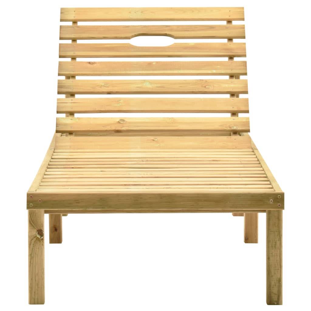 Helloshop26 - Transat chaise longue bain de soleil lit de jardin terrasse meuble d'extérieur avec table et coussin pin imprégné - Image 4