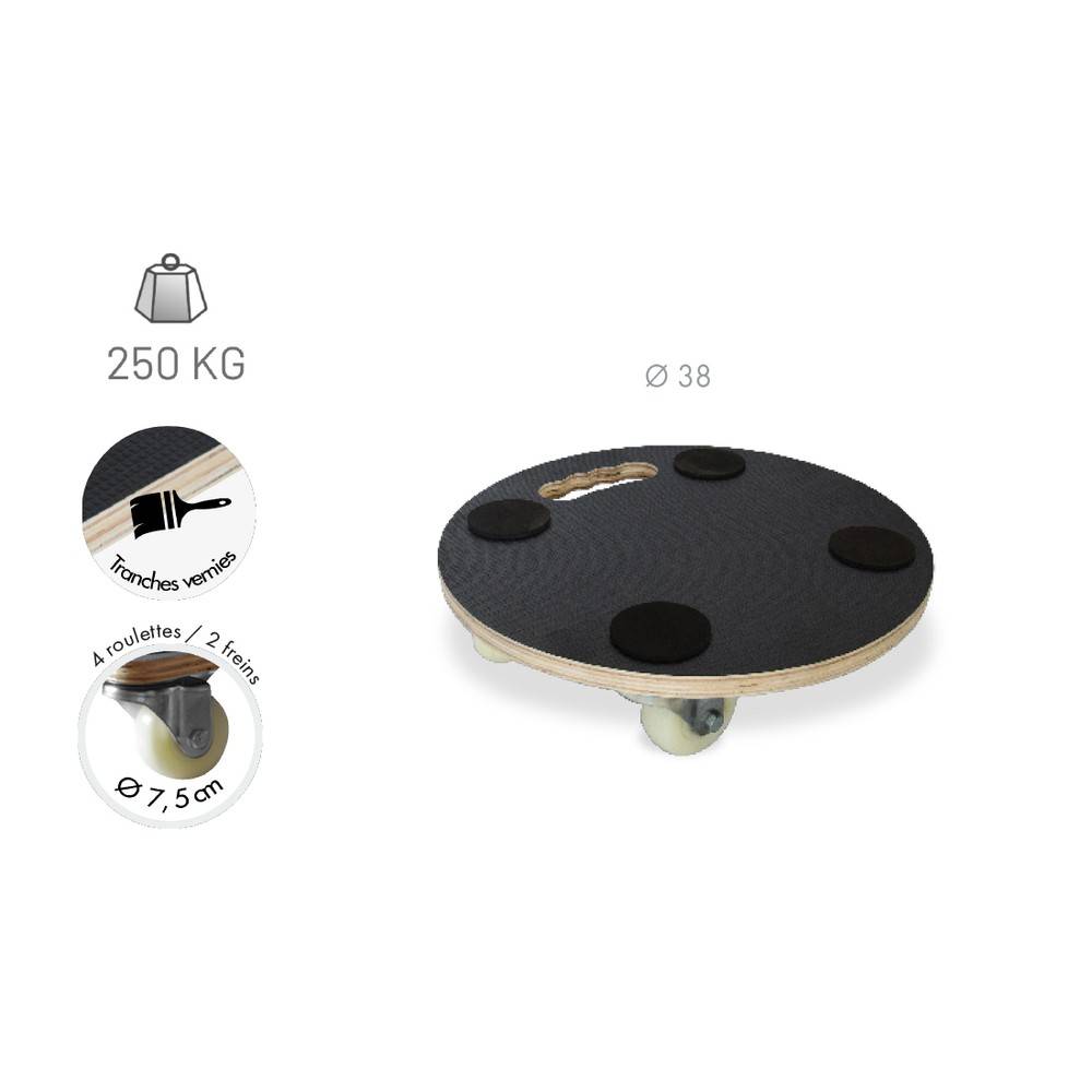 Louis Moulin - Roule-plantes bois Charges lourdes - rond - 38 cm Louis Moulin - Image 4