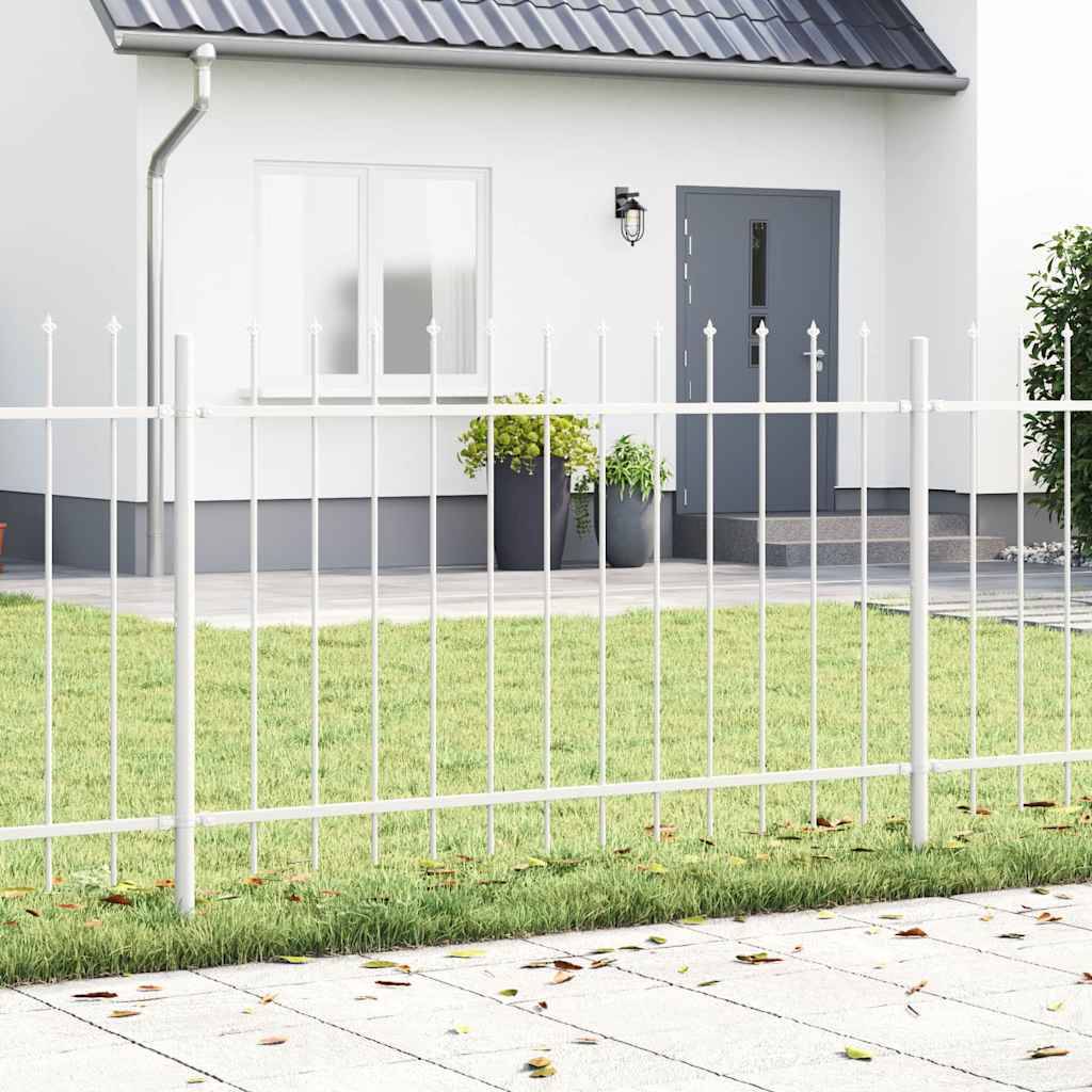 Maison Chic - Clôture de jardin - Panneau de clôture - Palissade Blanc 6,8 x 0,8 m Acier peint par poudre g512 - Image 2