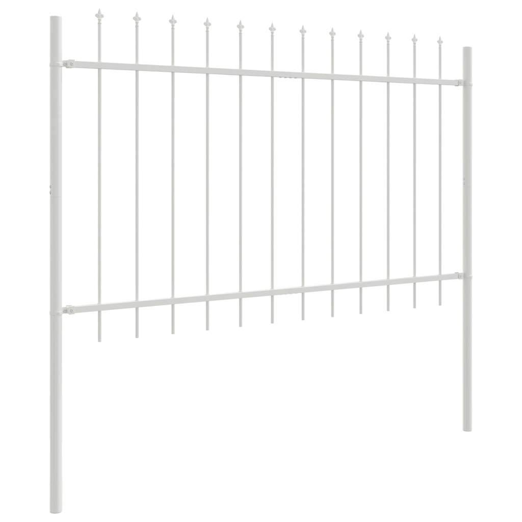 Maison Chic - Clôture de jardin - Panneau de clôture - Palissade Blanc 6,8 x 0,8 m Acier peint par poudre g512 - Image 3
