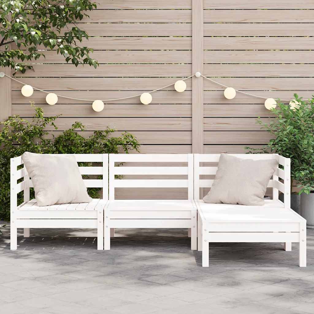 ComfortXL - Canapé Extérieur 3 Places Bois Pin Massif Blanc avec Repose-Pieds Palette Design pour Terrasse Style Bord de Mer – ComfortXL Outdoor Living - Image 3