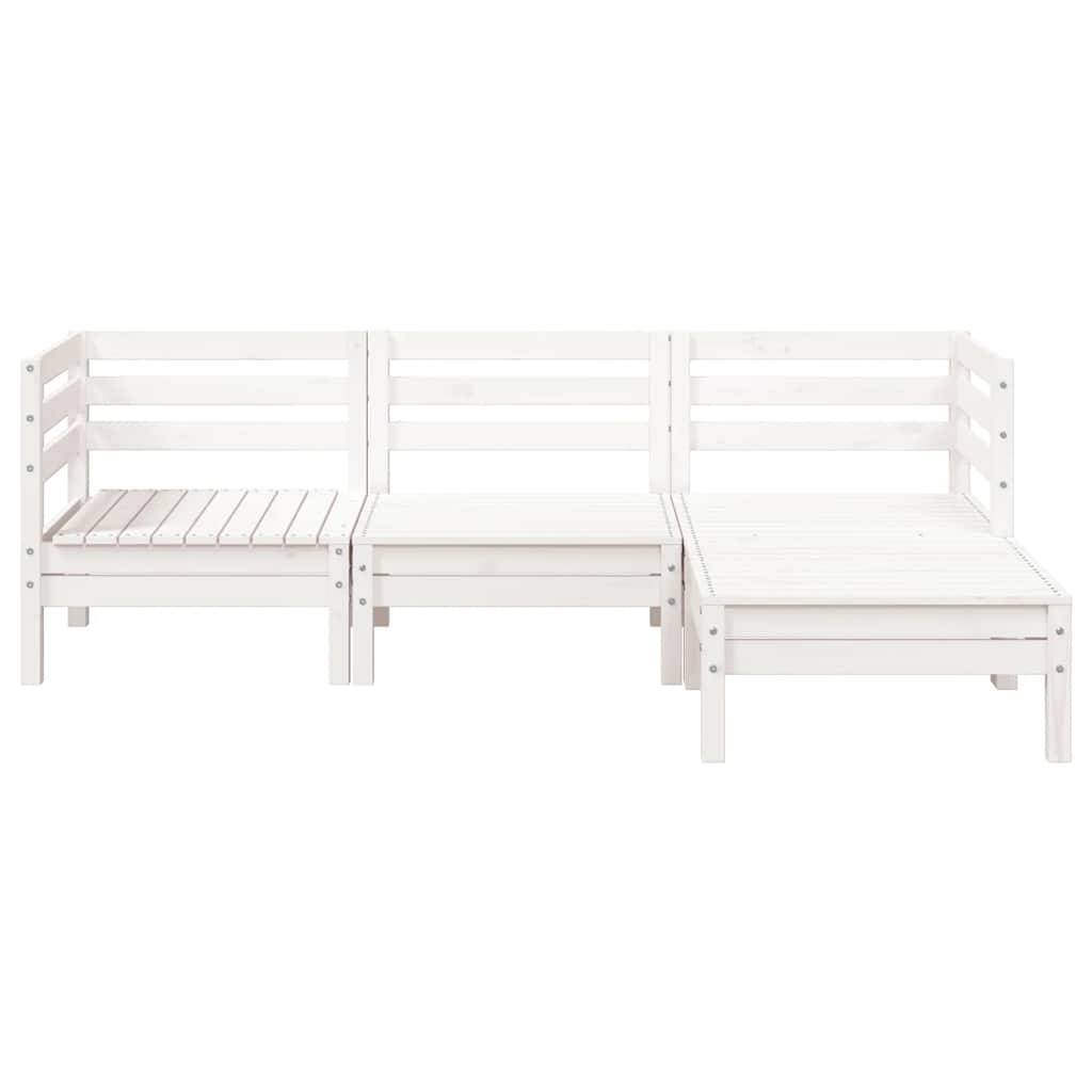 ComfortXL - Canapé Extérieur 3 Places Bois Pin Massif Blanc avec Repose-Pieds Palette Design pour Terrasse Style Bord de Mer – ComfortXL Outdoor Living - Image 4