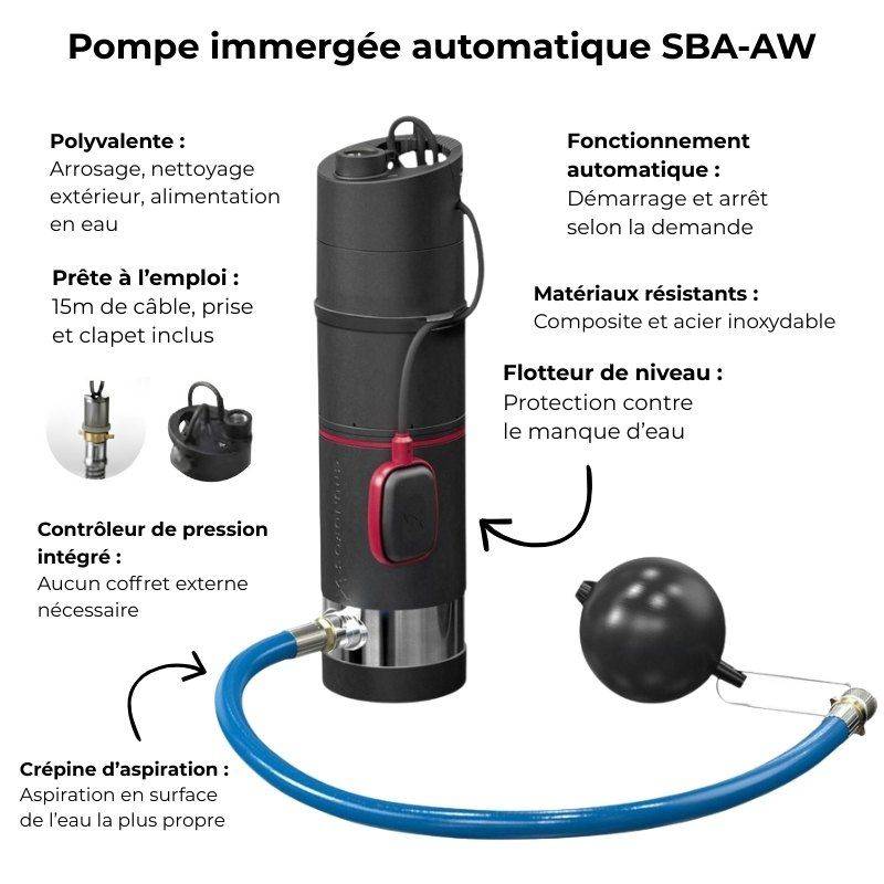 Pompe immergée 6" Grundfos SBA335AW 0,74 kW automatique jusqu'à 3 m3/h monophasé 220V - Image 3
