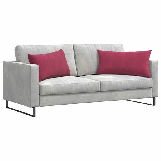 Lot de 2 Coussins Canapé Velours Côtelé Décoration Intérieur Déhoussables Bordeaux 80x40 cm – ComfortXL Outdoor Living - Image 3