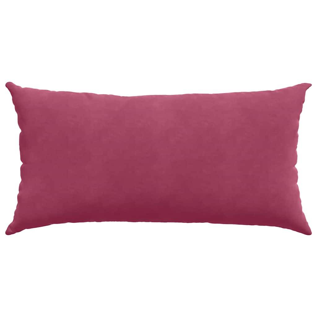 Lot de 2 Coussins Canapé Velours Côtelé Décoration Intérieur Déhoussables Bordeaux 80x40 cm – ComfortXL Outdoor Living - Image 6