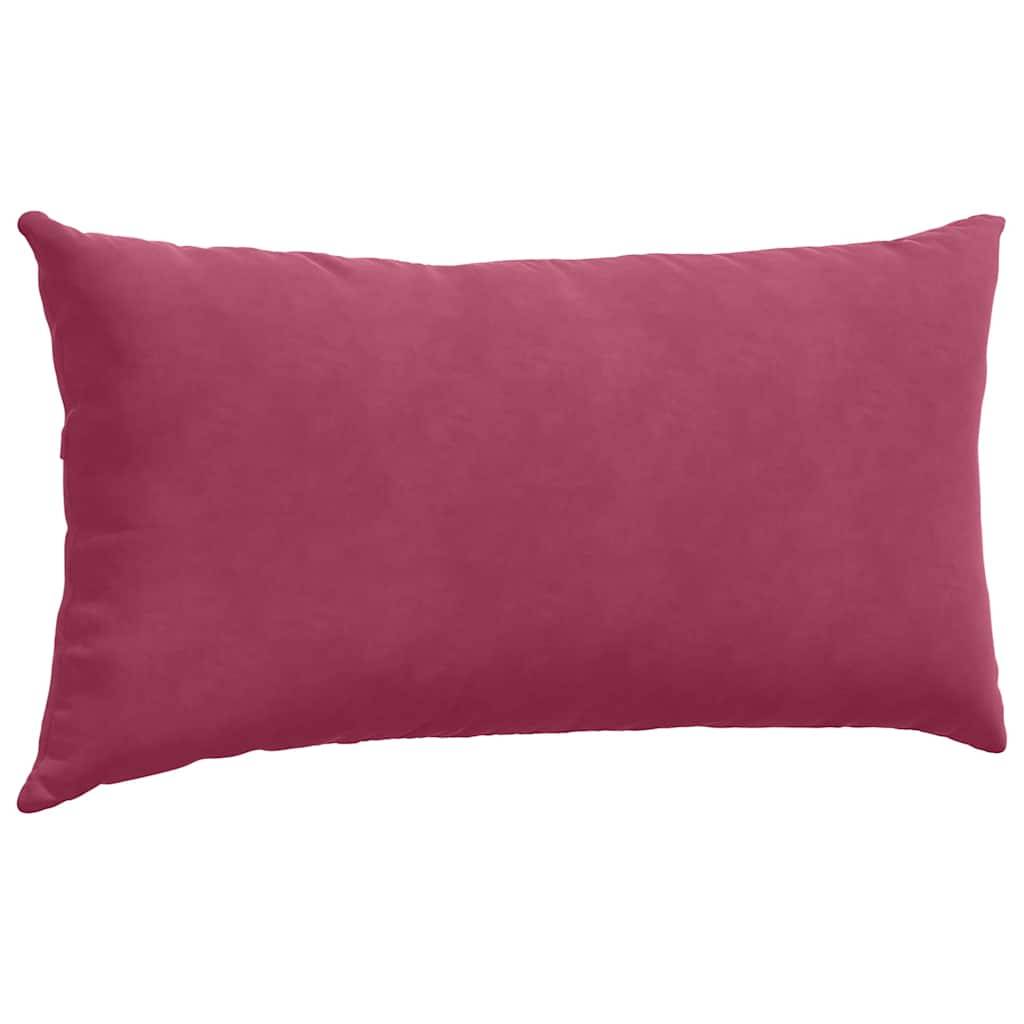 Lot de 2 Coussins Canapé Velours Côtelé Décoration Intérieur Déhoussables Bordeaux 80x40 cm – ComfortXL Outdoor Living - Image 5