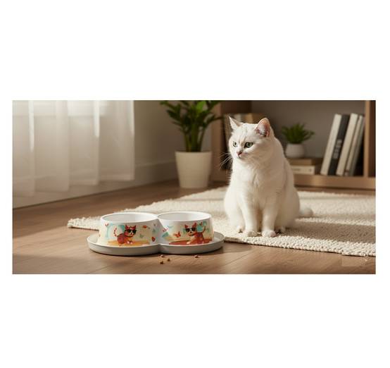 Double gamelle Chat au soleil - Image 2