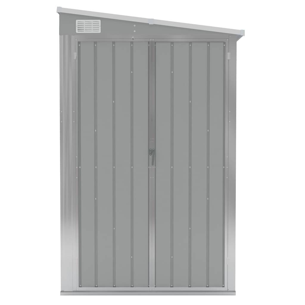 PANGIVO - Abri de jardin mural avec double porte - Acier galvanisé - Gris 118x194x178 cm - Surface au sol 2,29m² - PANGIVO - Image 6
