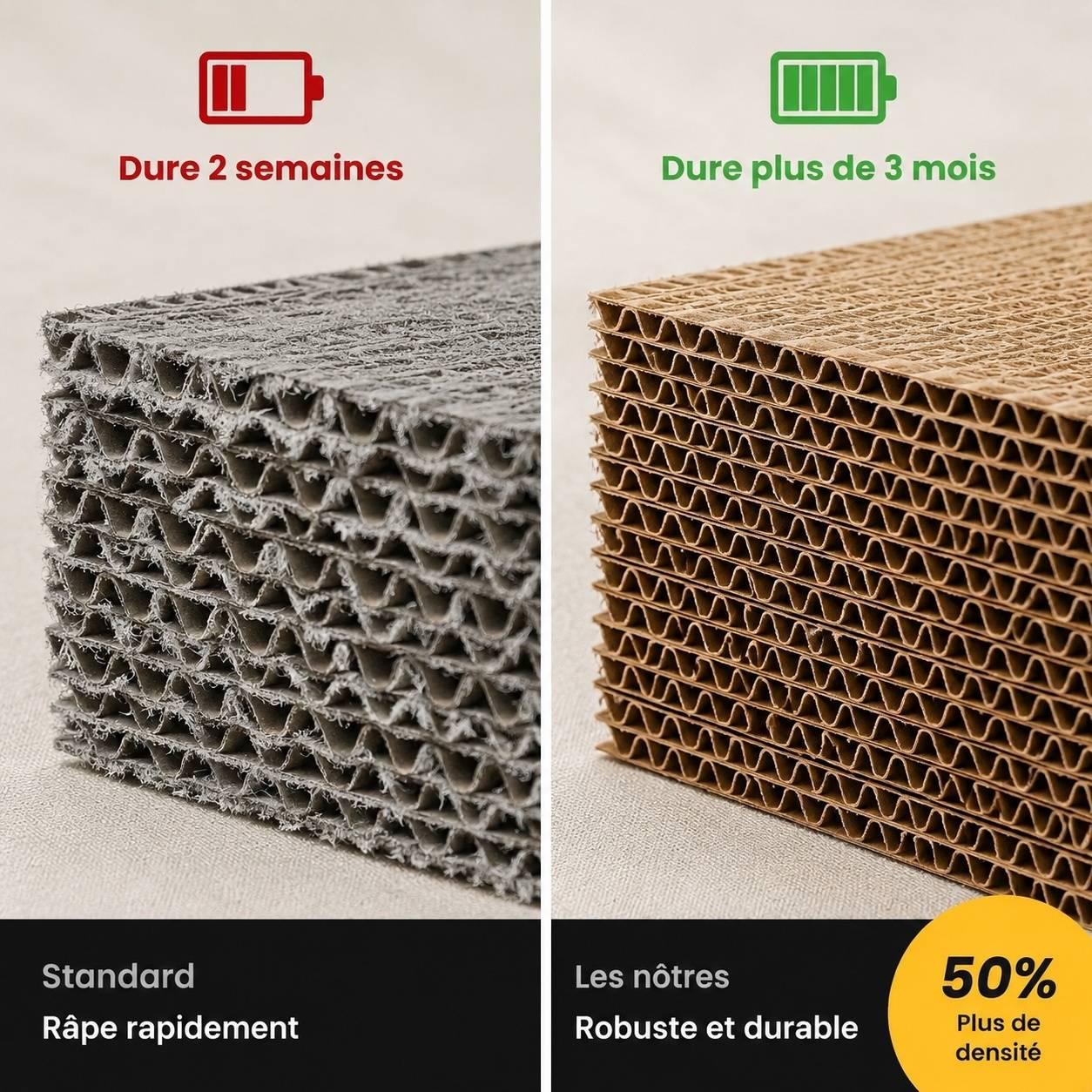 Grattoir pour Chat Carton Double Face Texturé Durable Économique - Image 3