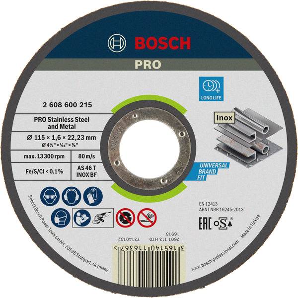 Bosch - Disque à tronçonner métaux et inox 125x1,6x22x23mm plat OSA - BOSCH - 2608600220 - Image 1