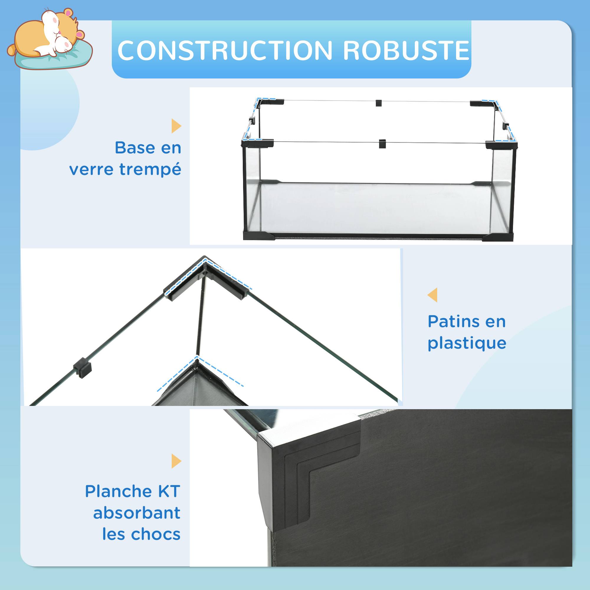 Cage hamster 3 niveaux acier pour rongeurs avec rampe et accessoires 60x40x55cm noir - ComfortXL Outdoor Living - Image 8