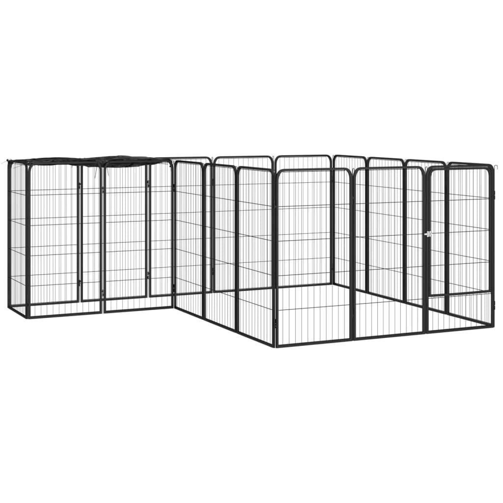Vidaxl - Parc pour chien 18panneaux Noir 50x100cm Acier enduit de poudre vidaXL 3115950 - Image 1