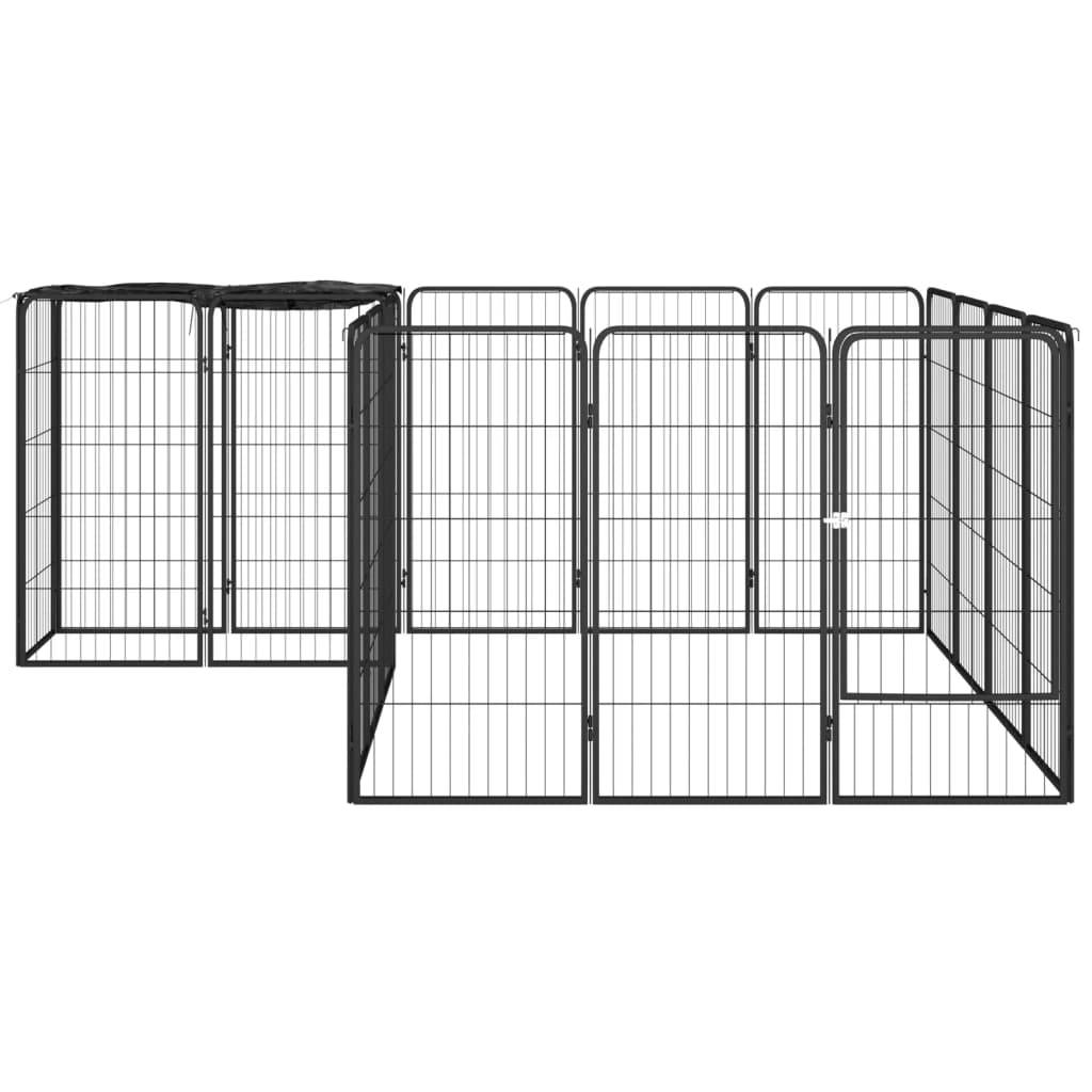 Vidaxl - Parc pour chien 18panneaux Noir 50x100cm Acier enduit de poudre vidaXL 3115950 - Image 2