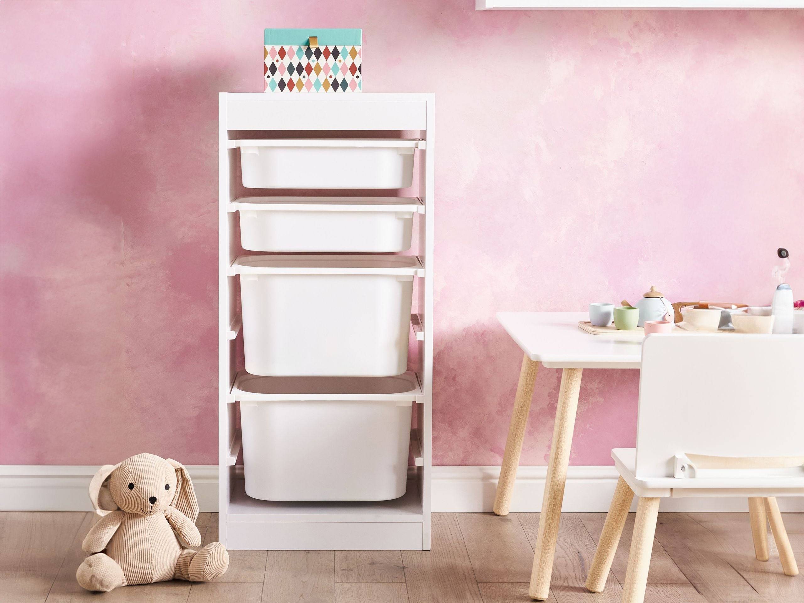 Beliani - Commode Panneau de particules de bois Blanc TOBIN - 42x30x89- Beliani