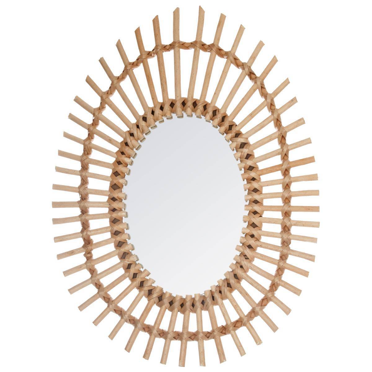 Atmosphera - Miroir ovale rotin 43x58cm - Atmosphera Créateur d'intérieur - Image 1