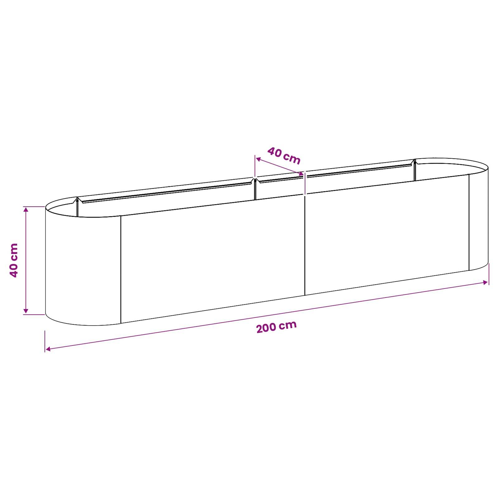 ComfortXL - Carré Potager Rectangulaire Acier Blanc pour Balcons et Patios 200x40cm - ComfortXL Outdoor Living - Image 8