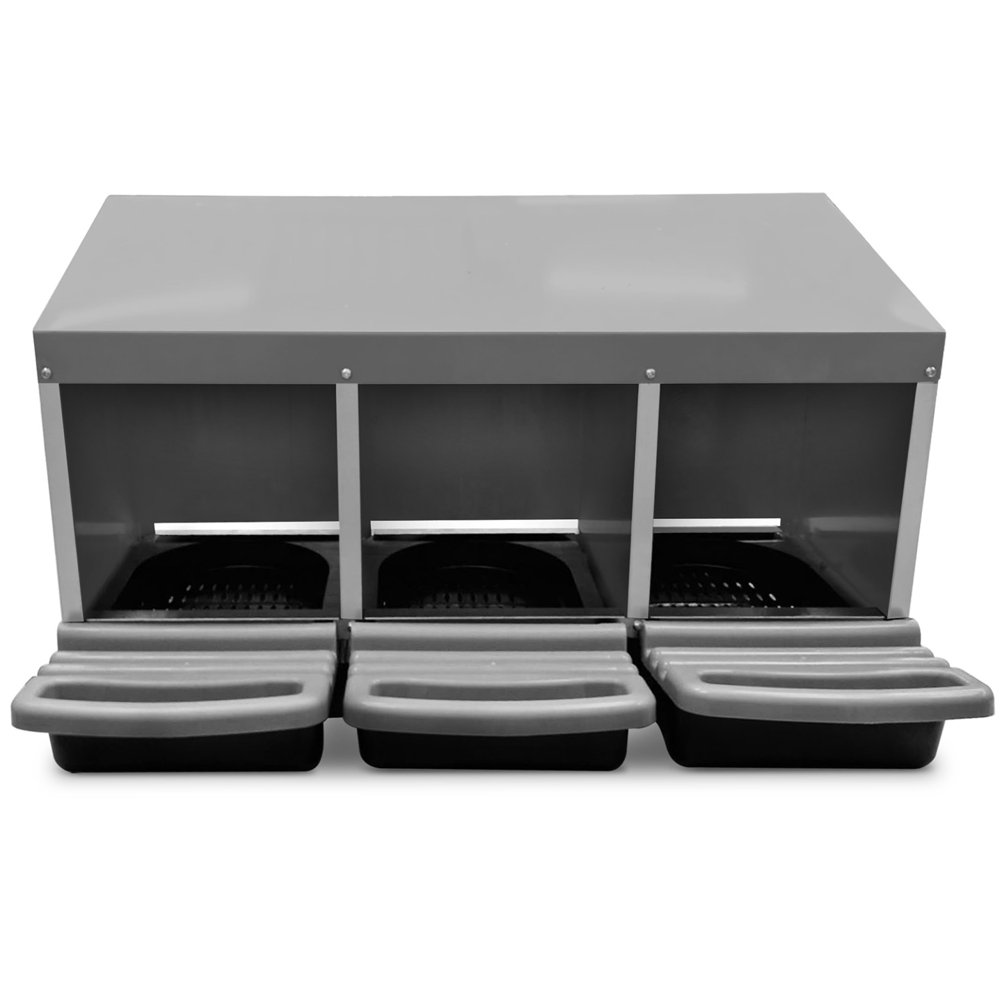 IDMARKET - Pondoir pour poules 3 emplacements nichoir en métal avec fond - Image 3
