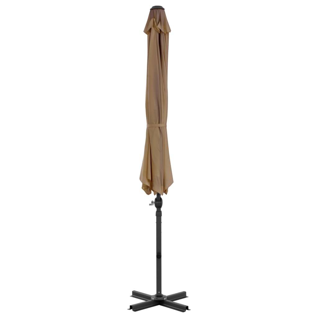Helloshop26 - Parasol meuble de jardin en porte-à-faux avec poteau en aluminium 300 cm taupe - Image 3