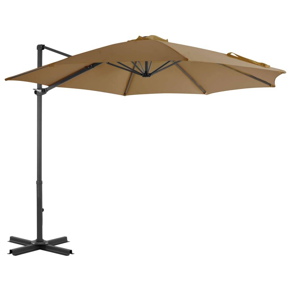 Helloshop26 - Parasol meuble de jardin en porte-à-faux avec poteau en aluminium 300 cm taupe - Image 1