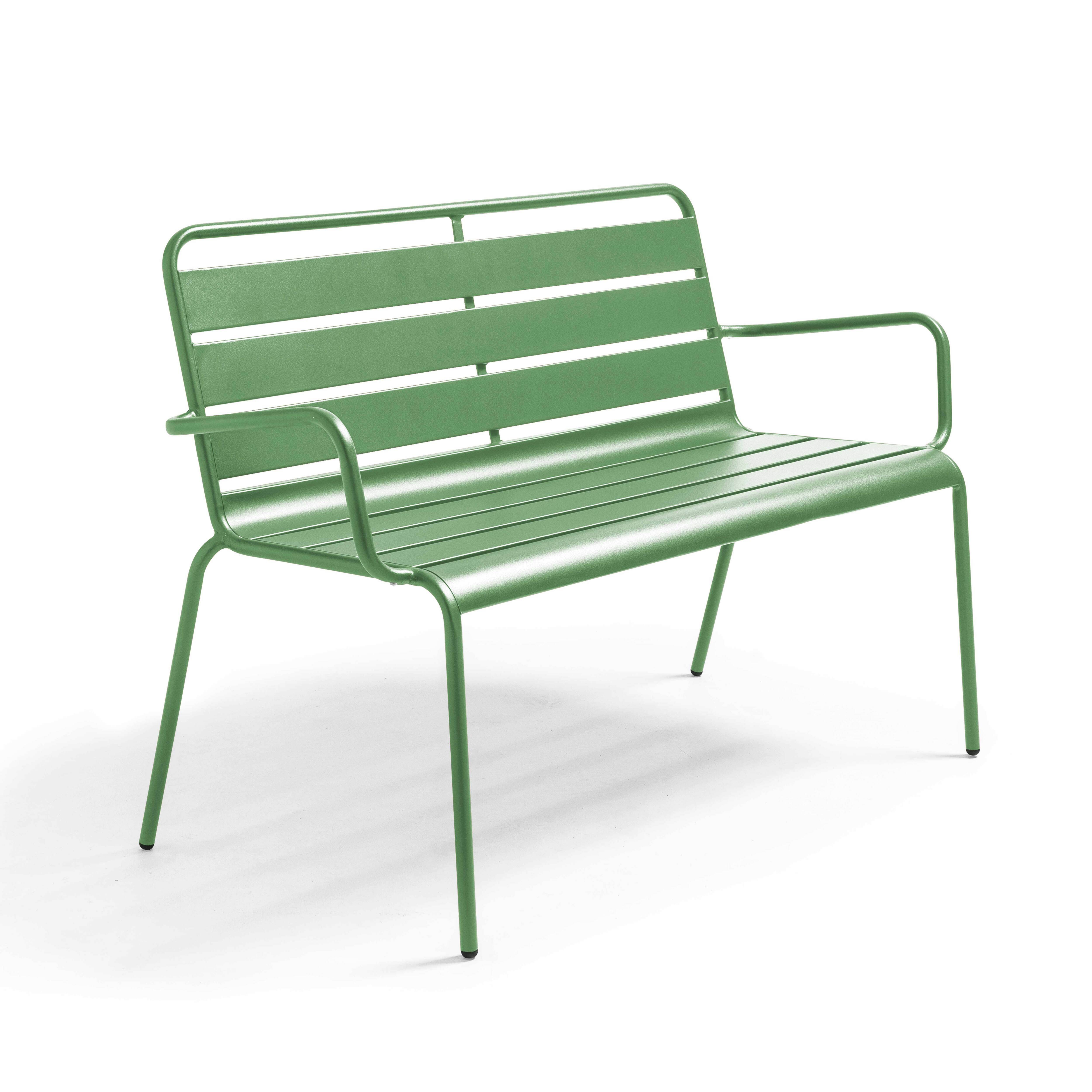 Oviala - Banc de jardin en métal vert cactus Palavas - Oviala - Image 1