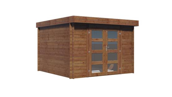 Abri de jardin en bois traité, surface utile 7.5m², 298x298cm, ep 28 mm, INT024 /GARTFLEX - Image 2