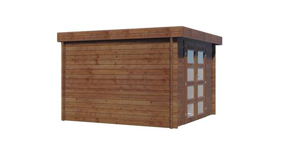 Abri de jardin en bois traité, surface utile 7.5m², 298x298cm, ep 28 mm, INT024 /GARTFLEX - Image 3