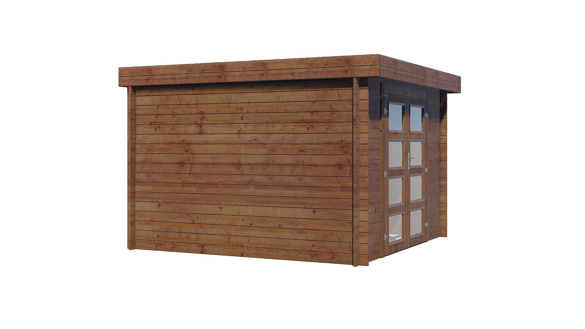 Abri de jardin en bois traité, surface utile 7.5m², 298x298cm, ep 28 mm, INT024 /GARTFLEX - Image 3