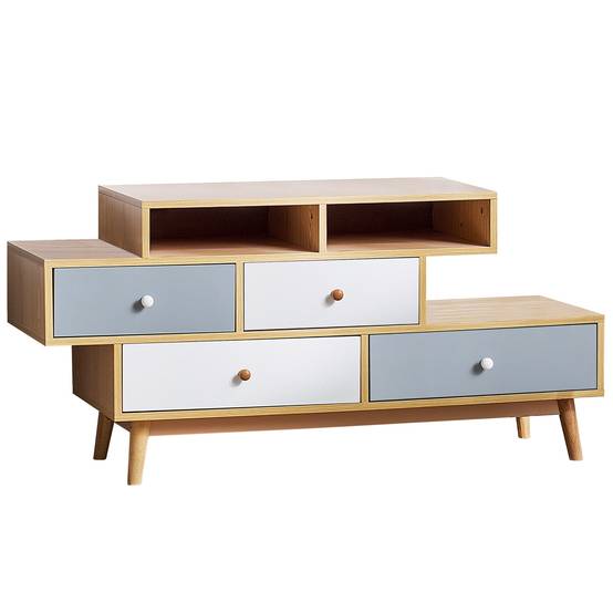 Beliani - Commode Panneau de particules de bois Marron/blanc IRVINE - 120x40x59- Beliani - Image 2
