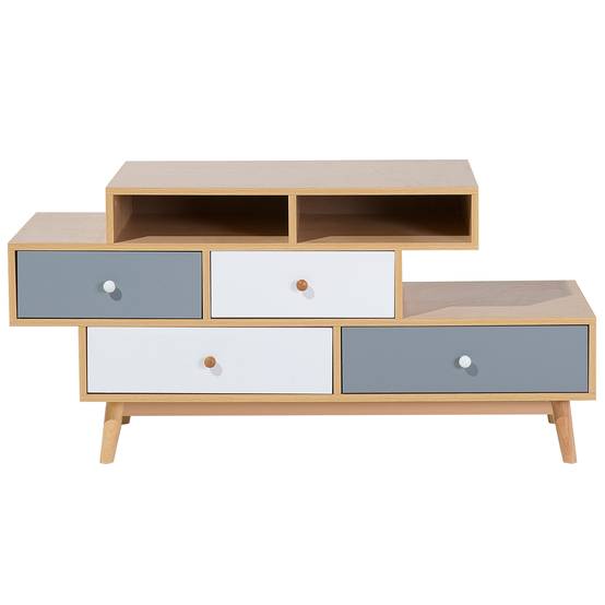 Beliani - Commode Panneau de particules de bois Marron/blanc IRVINE - 120x40x59- Beliani - Image 4