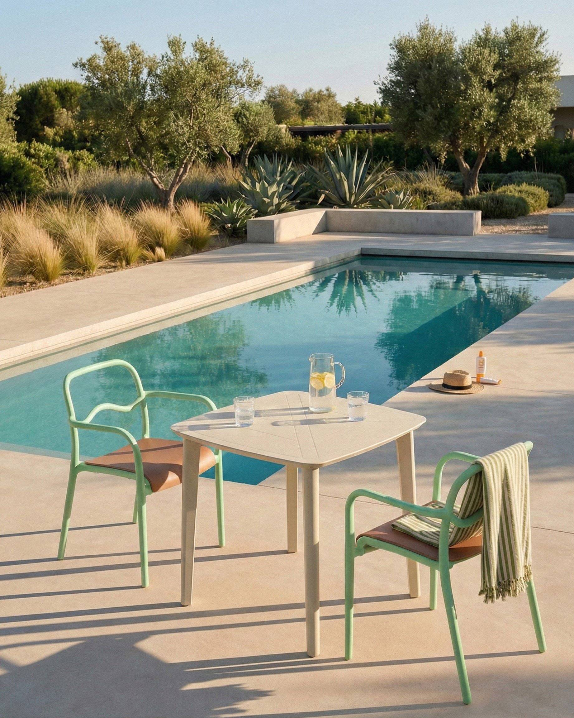 Beliani - Chaise de jardin Polypropylène Vert THASOS - 57x57x80- Beliani - Image 1