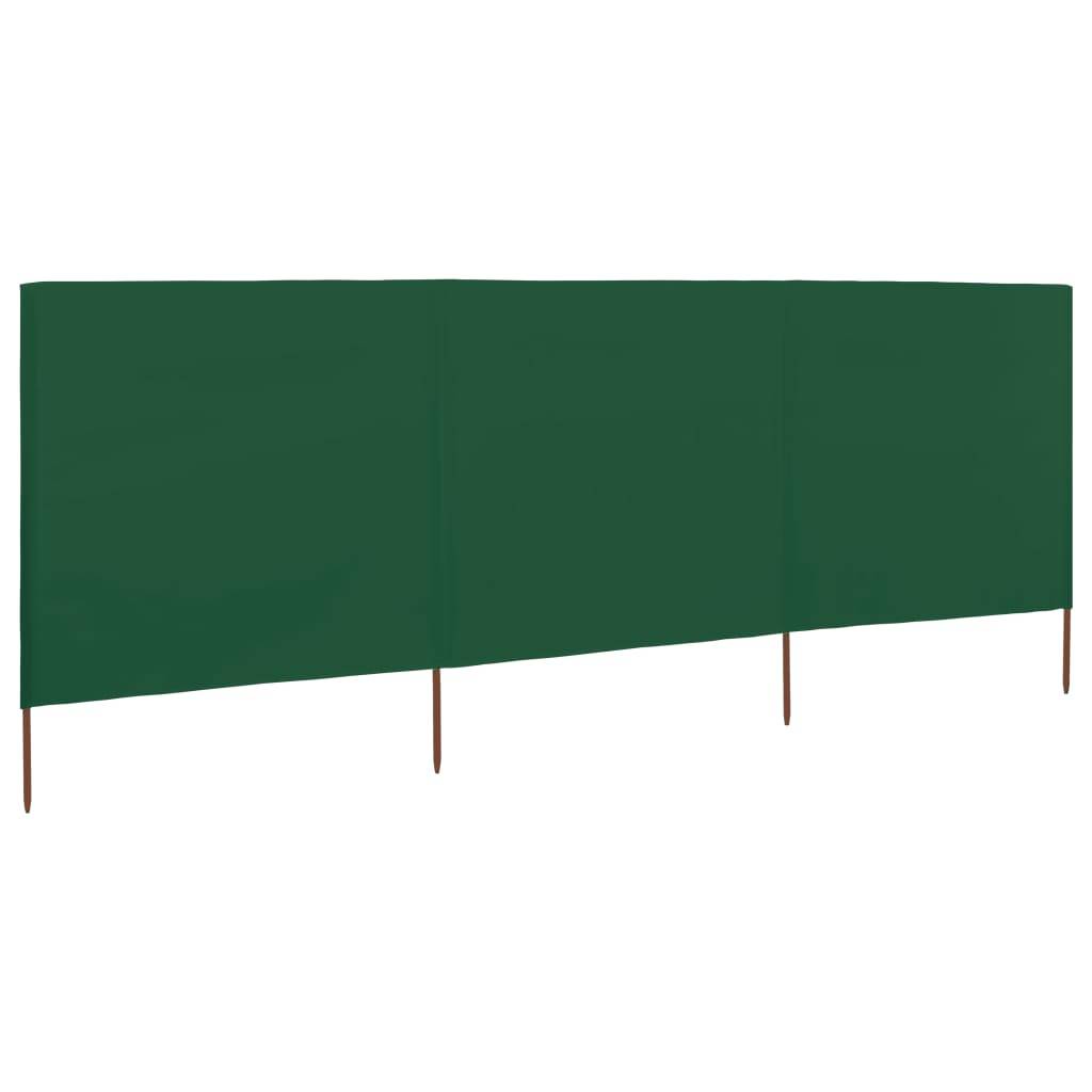 Helloshop26 - Brises-vue paravent 3 panneaux tissu 400 x 120 cm vert - Image 1