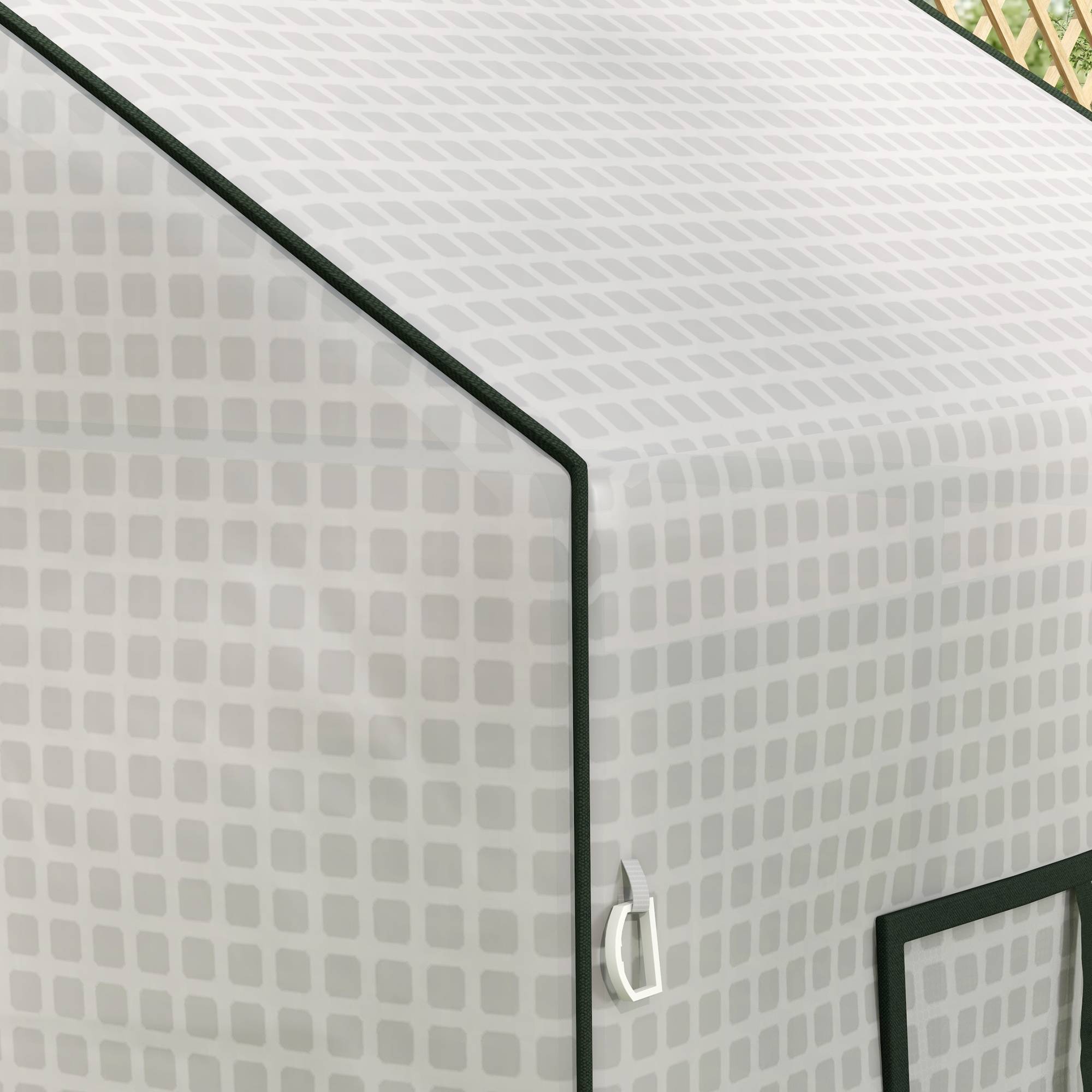 Bâche Serre Remplacement PE Renforcé Tomates Anti-UV Porte Enroulable 140x73x190cm Blanc - ComfortXL Outdoor Living - Image 7