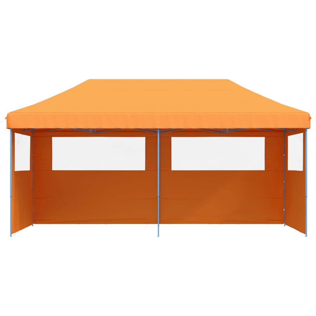 Tente de réception pliable acier et tissu orange et bleu 580 x 292 x 315 cm - PANGIVO - Image 3