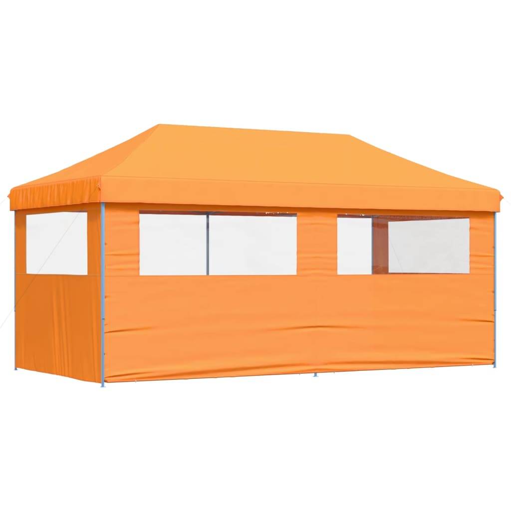 Tente de réception pliable acier et tissu orange et bleu 580 x 292 x 315 cm - PANGIVO - Image 4