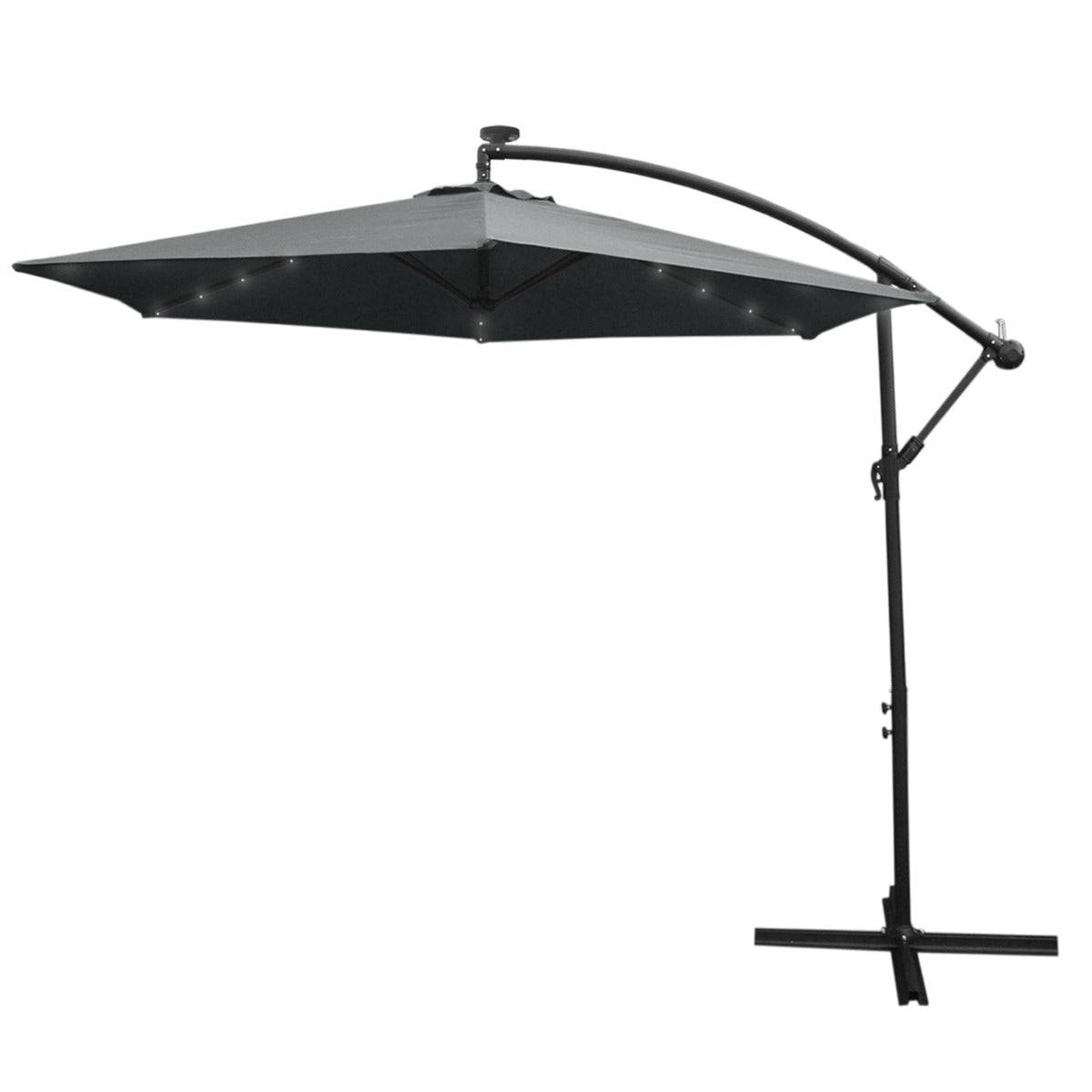 Monstershop - Parasol Gris 3m avec LED's Intégrés - Image 1