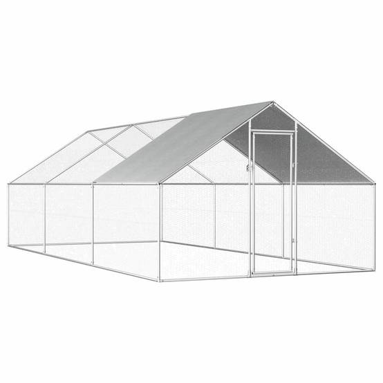 Poulailler d'extérieur 2,75 x 6 x 1,92 m acier galvanisé toit en PE - Image 1