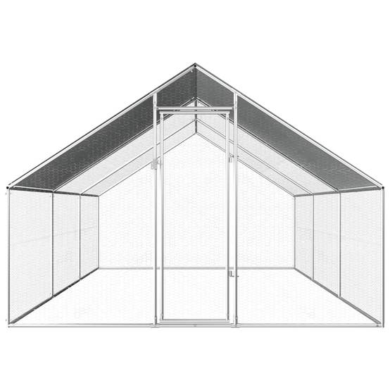 Poulailler d'extérieur 2,75 x 6 x 1,92 m acier galvanisé toit en PE - Image 2
