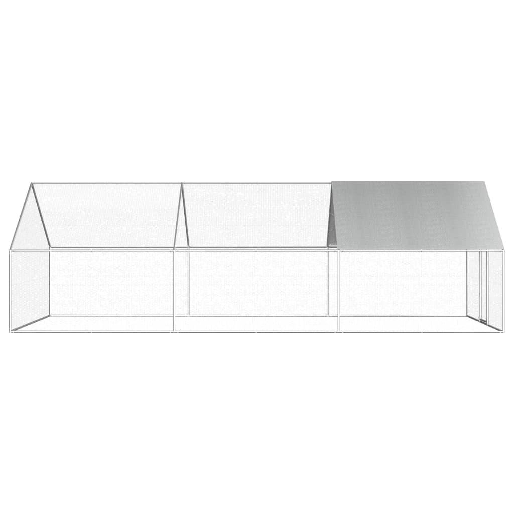 Poulailler d'extérieur 2,75 x 6 x 1,92 m acier galvanisé toit en PE - Image 3