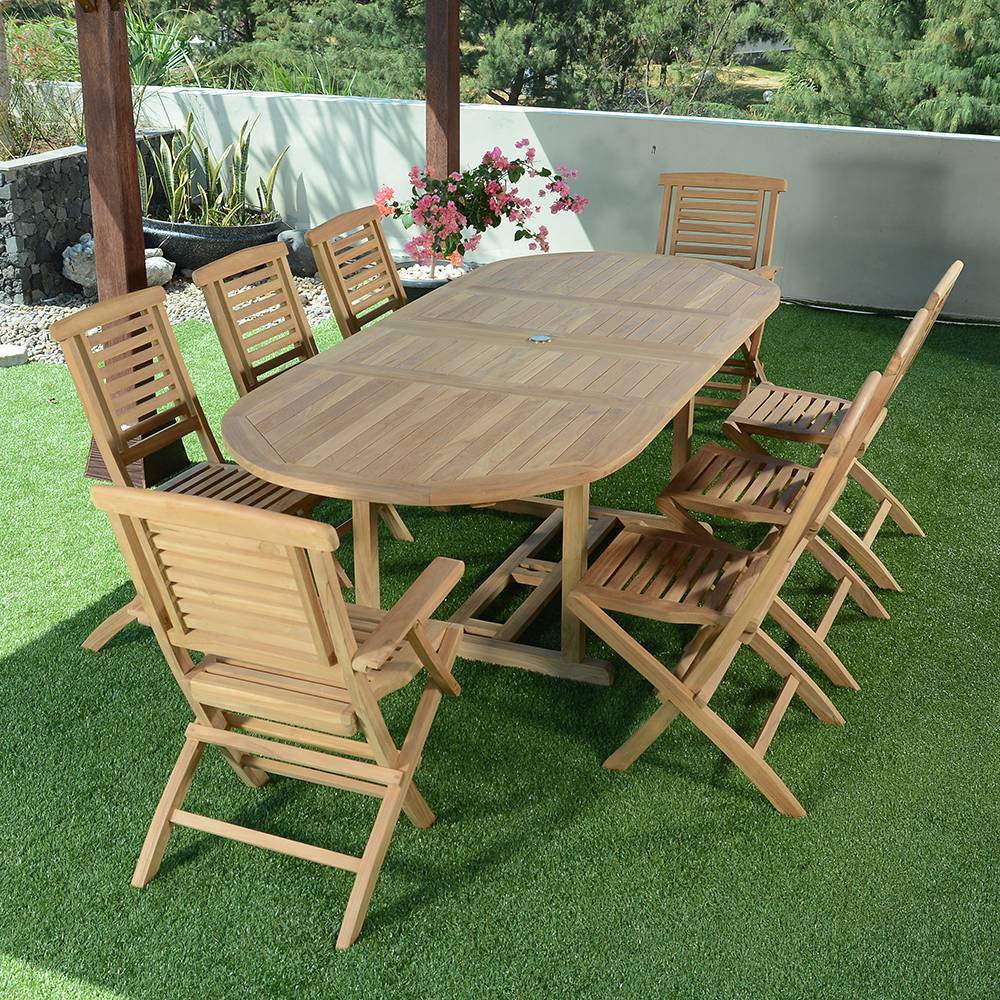 Salon de jardin teck massif Kediri, 8 places - TECK'Attitude - Image 6