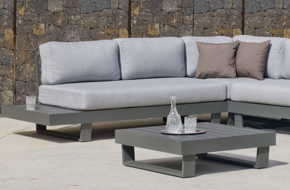 Hevea - Salon de jardin MENFIS - anthracite, tissus gris - 4 à 6 places Hevea - Image 2