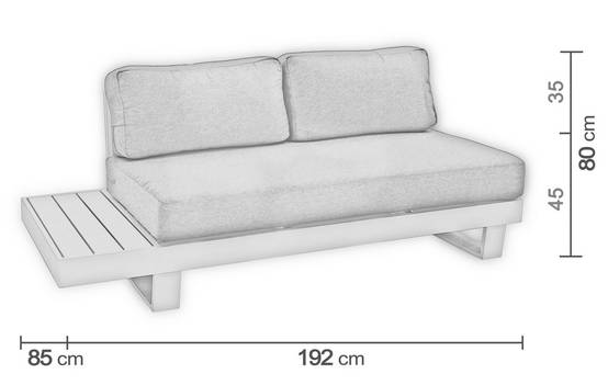 Hevea - Salon de jardin MENFIS - anthracite, tissus gris - 4 à 6 places Hevea - Image 3
