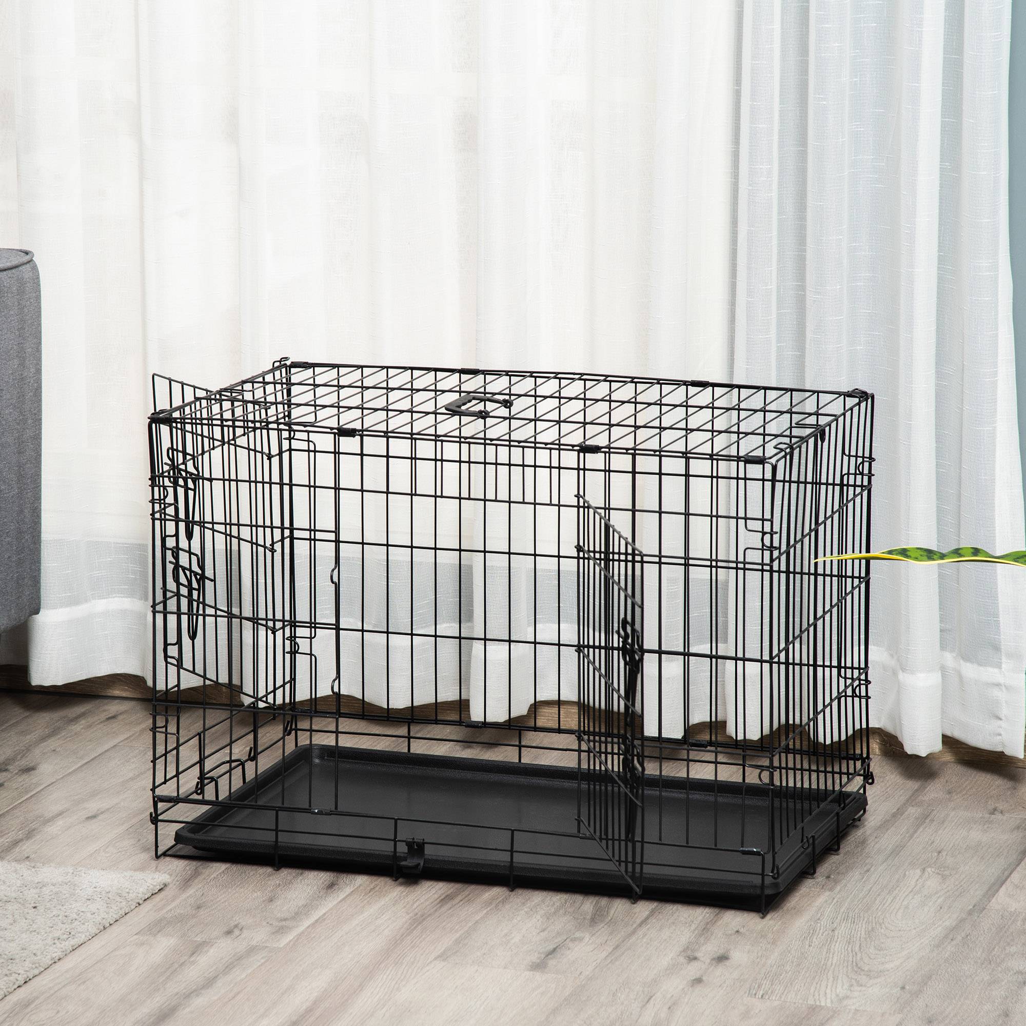 Sans Marque - Cage de transport, grillage, bac amovible, Noir - Image 4
