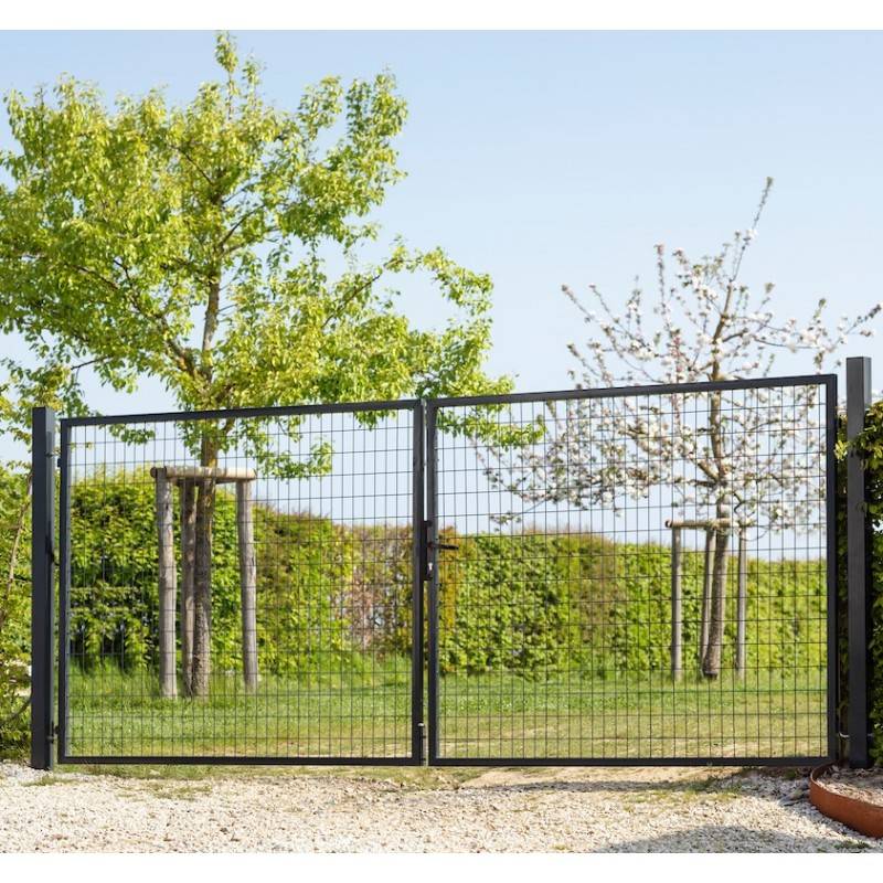 Portail grillagé acier galvanisé L 3m50 Gris anthracite H 1m00 - Easy Clôture - Image 4