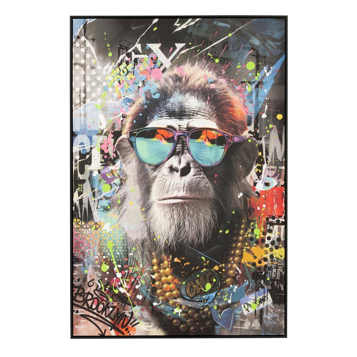 J-Line - Tableau Déco "Monkey" 80x120cm Multicolore - Image 1