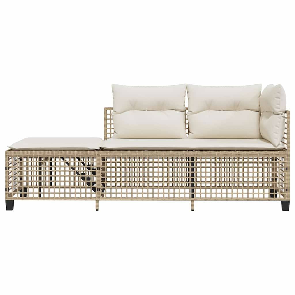 Salon de jardin d'angle avec coussins 3 pcs | Mobilier d'extérieur beige résine tressée Maison Chic - Image 5