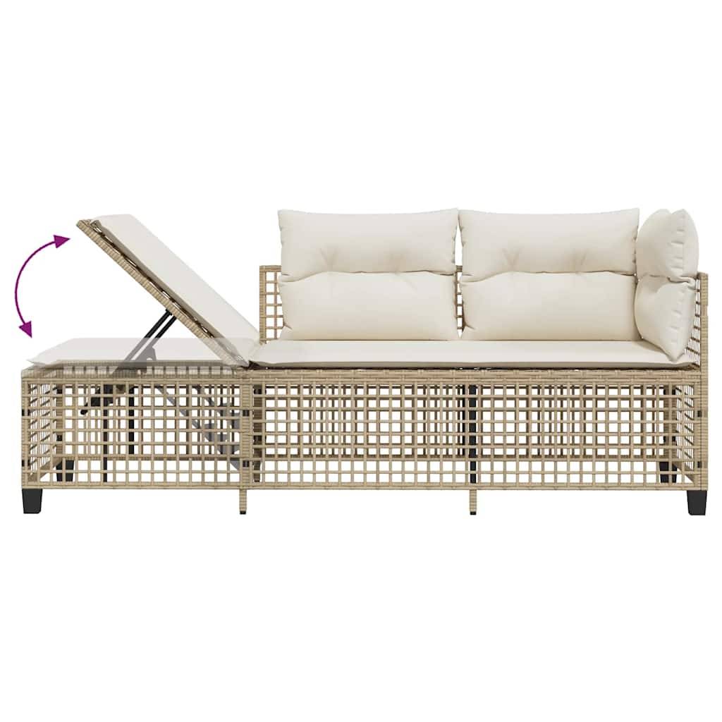Salon de jardin d'angle avec coussins 3 pcs | Mobilier d'extérieur beige résine tressée Maison Chic - Image 10